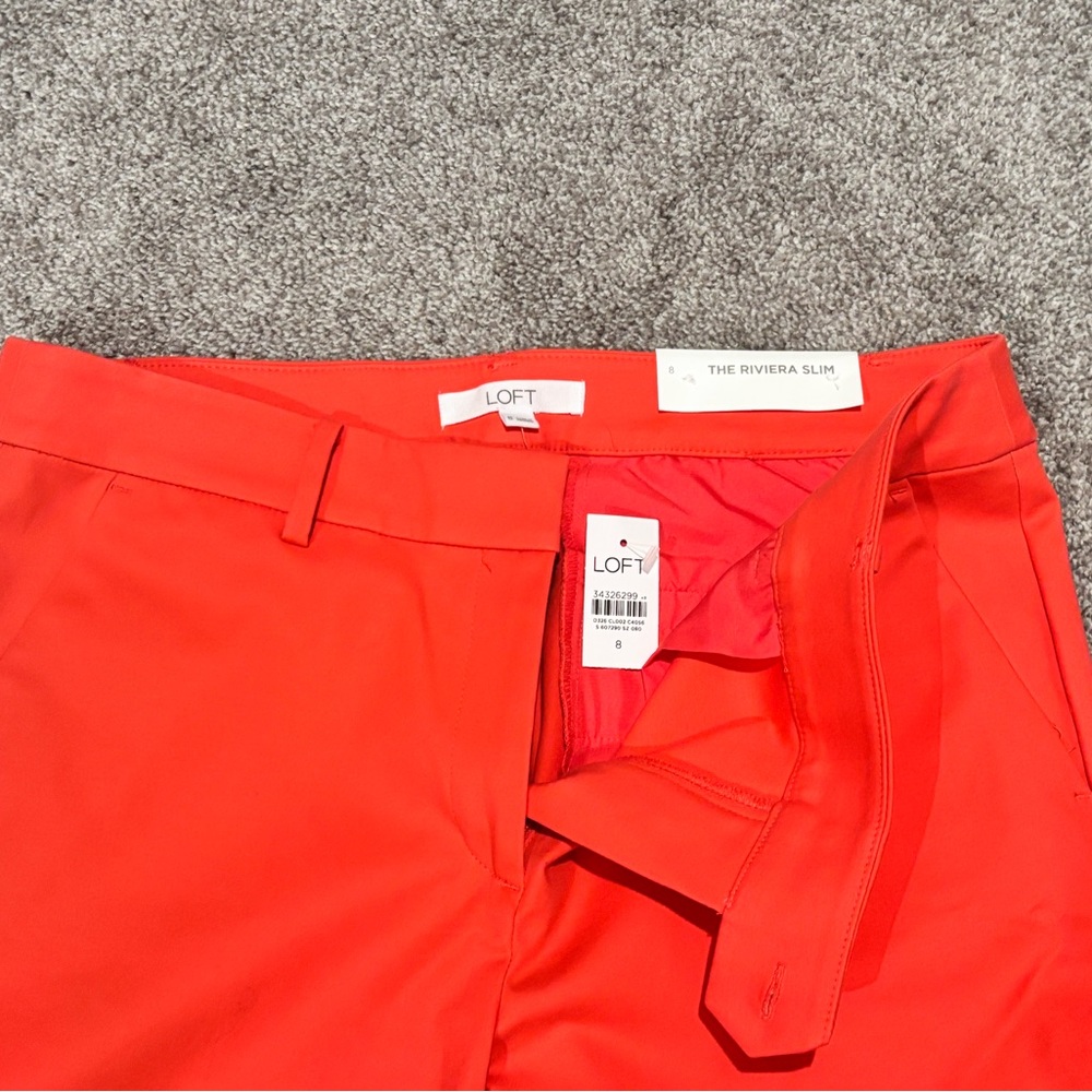 LOFT Vibrant Red Riviera Slim Trousers
